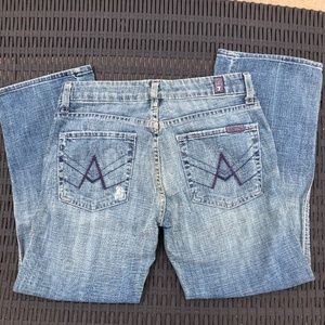 7 for all Mankind Crop A Pocket runs SMALL sz 27